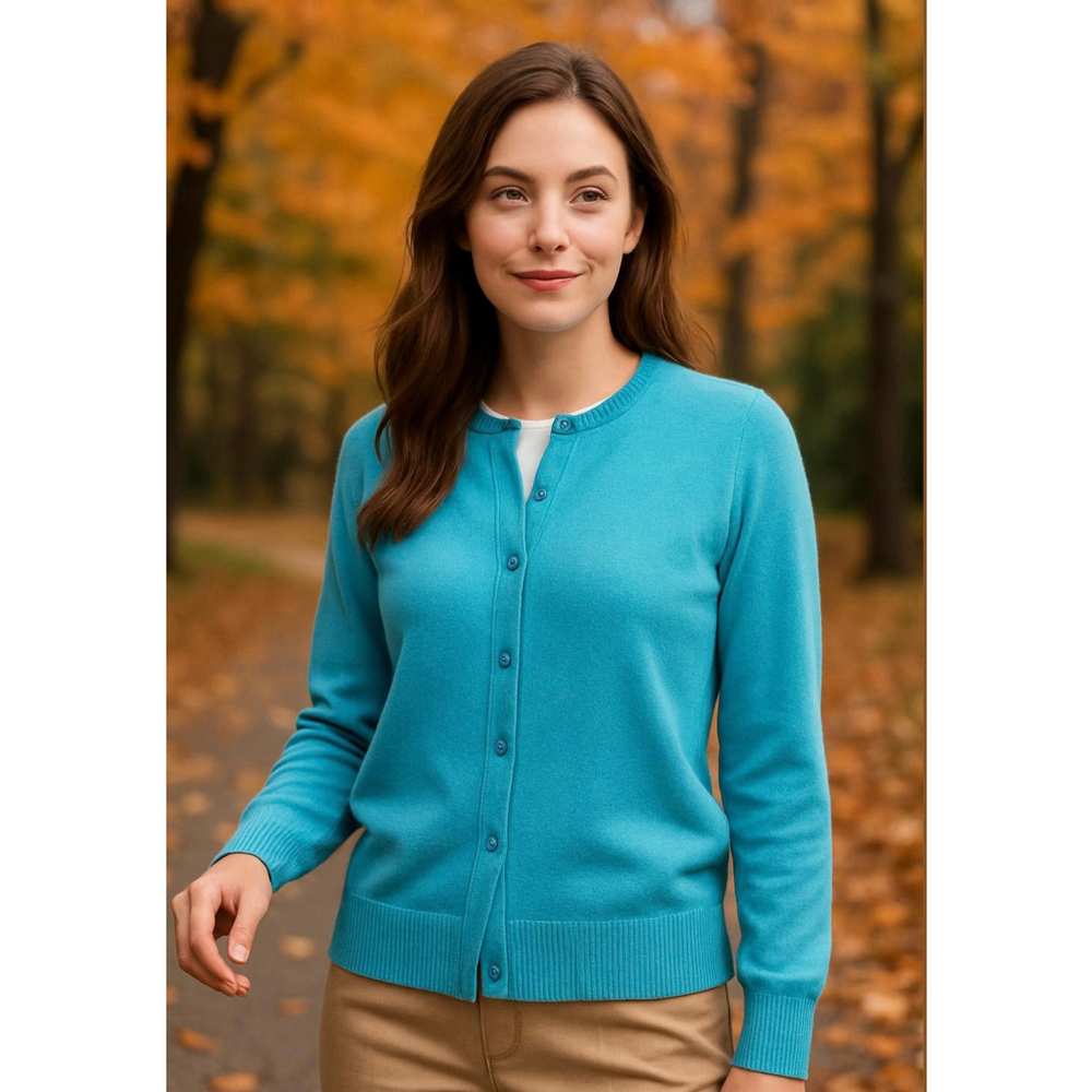 Women's LANE BRYANT Blue Cardigan Sweater Sz 14/16 Classic‎ Preppy Chic Academia